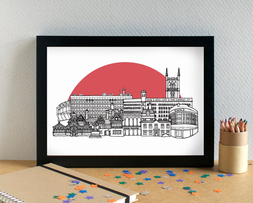 Wolverhampton Skyline Art Print