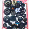 24 Vintage Navy Blue Buttons