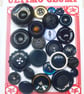 24 Vintage Navy Blue Buttons - Image 1