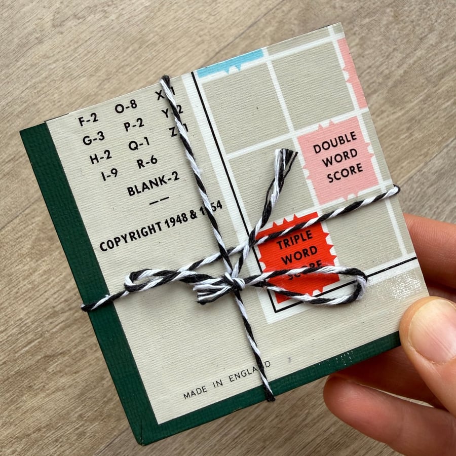 Vintage Scrabble Board Coasters (Bottom Left) - Upcycled from Real Board