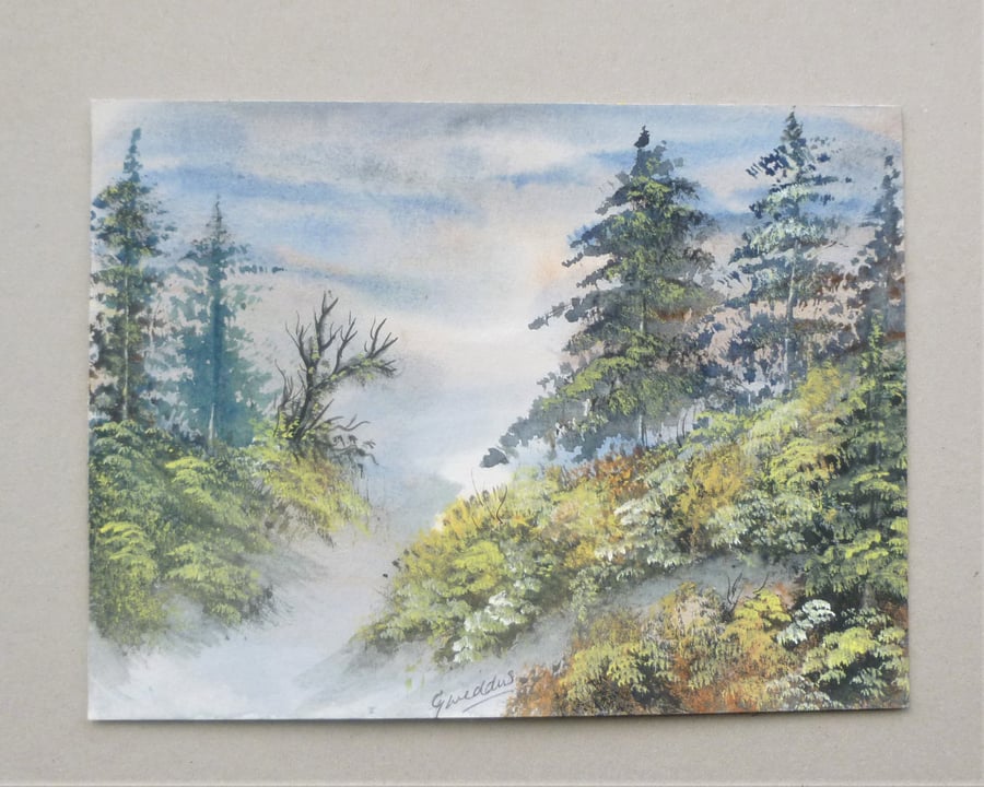 original art watercolour landscape painting. ( Ref F 557.G1.G2 )