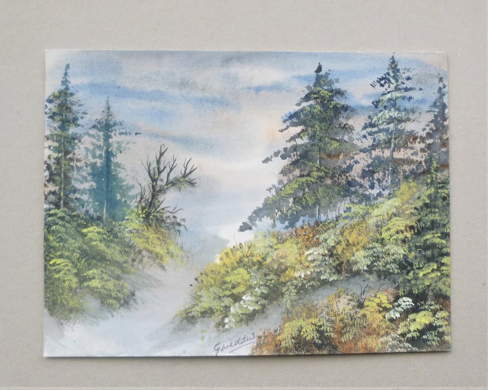 original art watercolour landscape painting. ( Ref F 557.G1.G2 )
