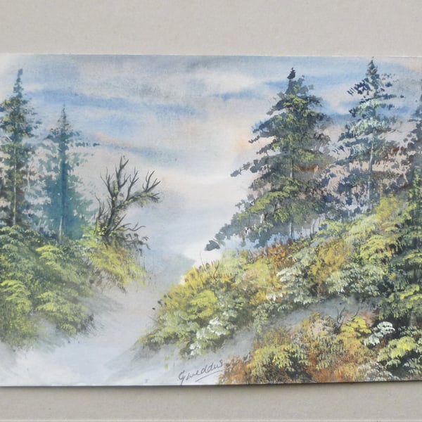 original art watercolour landscape painting. ( Ref F 557.G1.G2 )