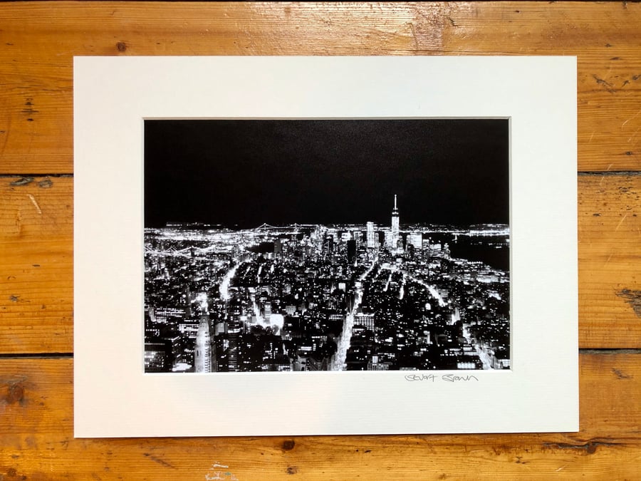 ‘Metropolis’ New York signed mounted print FREE DELIVERY