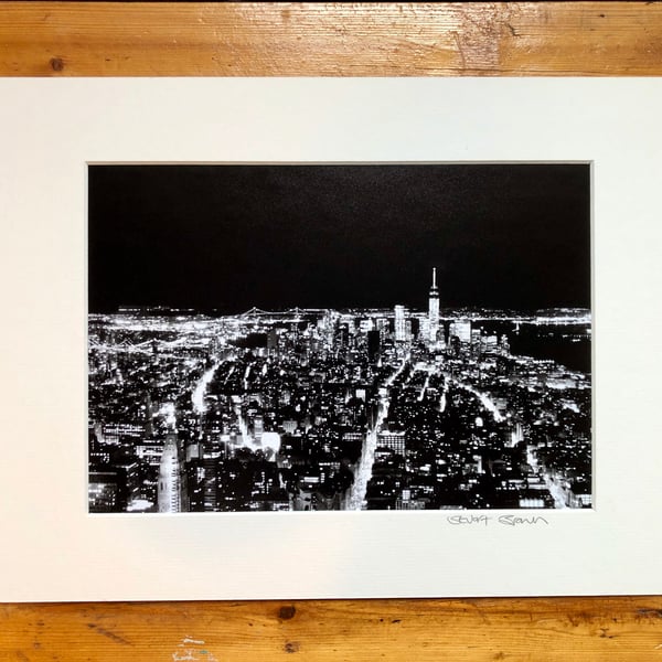 ‘Metropolis’ New York signed mounted print FREE DELIVERY