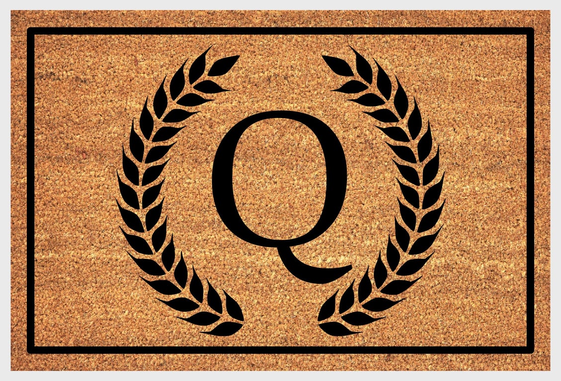 Q Letter Door Mat - Monogram Letter Q Welcome Mat - 3 Sizes