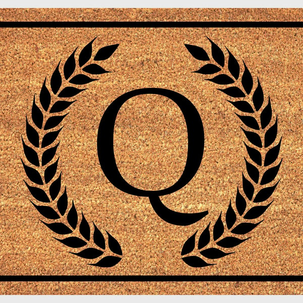 Q Letter Door Mat - Monogram Letter Q Welcome Mat - 3 Sizes