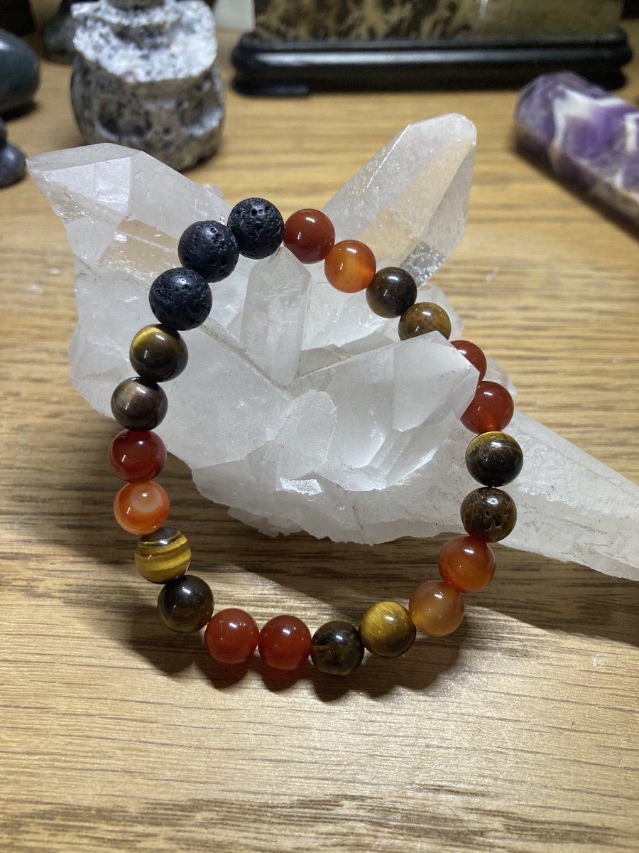 Tiger's Eye and Carnelian Aromatherapy Bracelet 