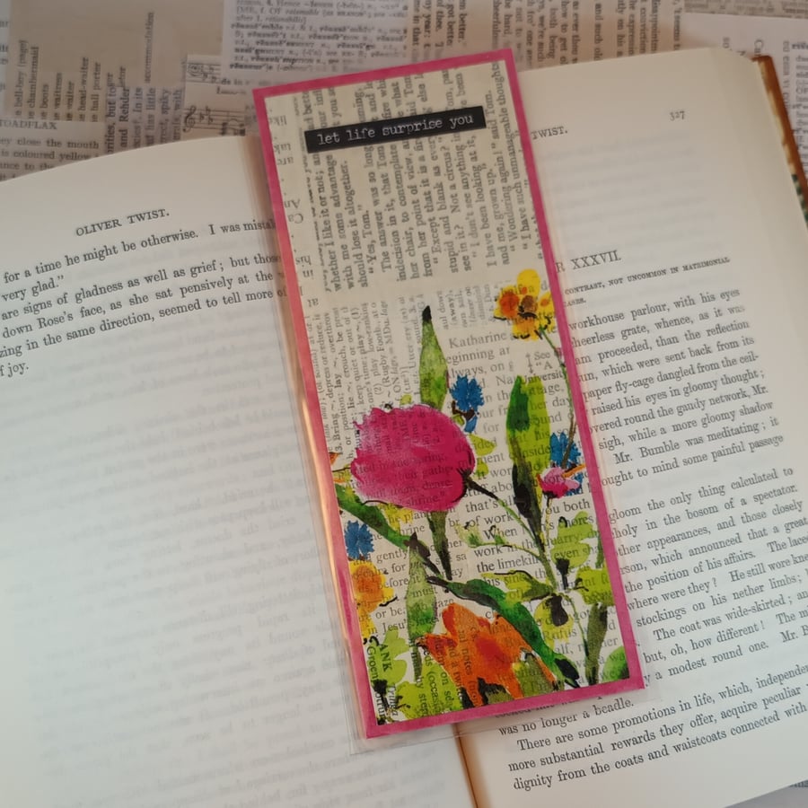 Floral affirmation bookmark