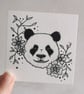 Flower Panda - Original Mini Drawing  - Image 1