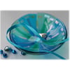 Fused Glass Bowl Round 13.5cm Turquoise Dichroic 041