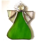 Angel Spring Green Stained Glass suncatcher Christmas decoration 