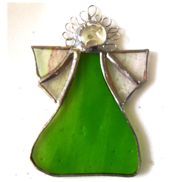 Angel Spring Green Stained Glass suncatcher Christmas decoration 