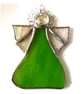 Angel Spring Green Stained Glass suncatcher Christmas decoration  - Image 1