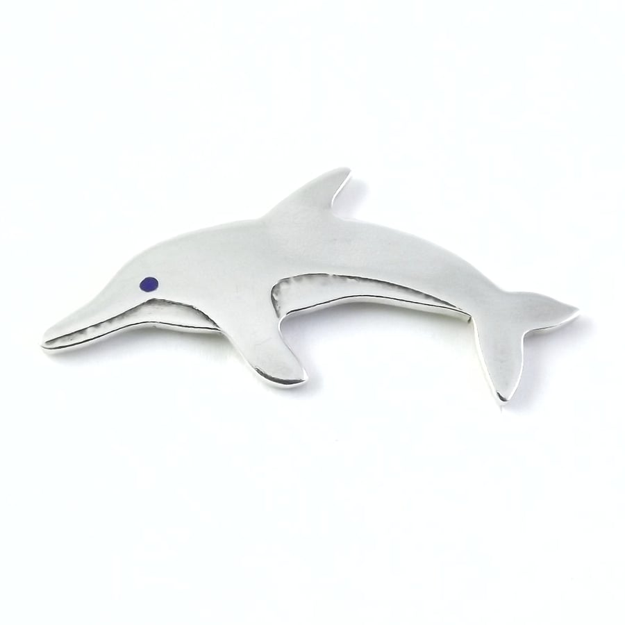 Dolphin Tie Pin, Silver Wildlife Jewellery, Handmade Nature Gift for Him