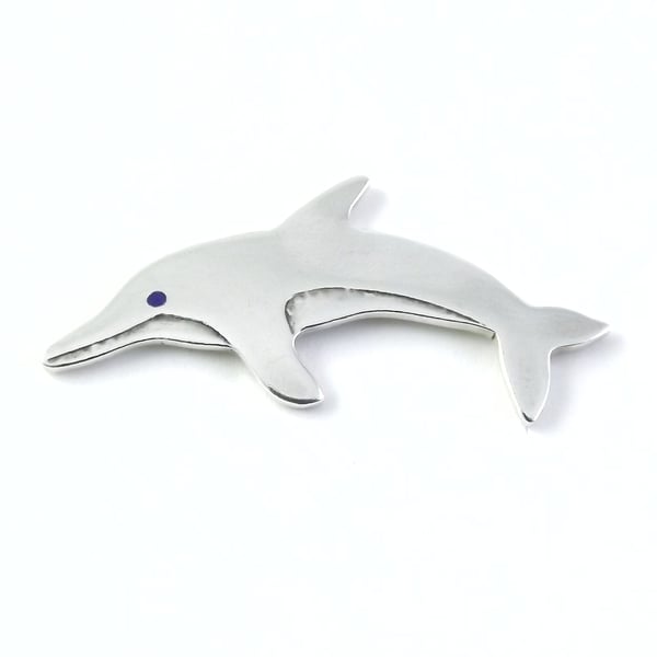 Dolphin Tie Pin, Silver Wildlife Jewellery, Handmade Nature Gift for Him
