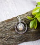Silver Circle Necklace with Cream Pearl - Image 5