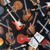 Handmade Bespoke Memo Notice Board With Feel The Music Guitars Fabric