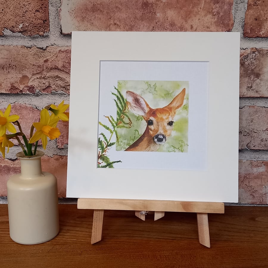 Deer mounted art print