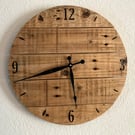 Rustic pallet wood wall clock. Burnt numbers. Round 43cm diameter. Free Postage!