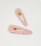 Pastel Pink Glitter Hair Clips - Image 4
