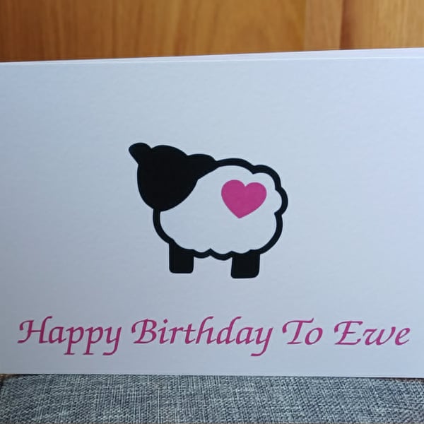 A6 Happy Birthday To Ewe Greeting Card (Landscape)