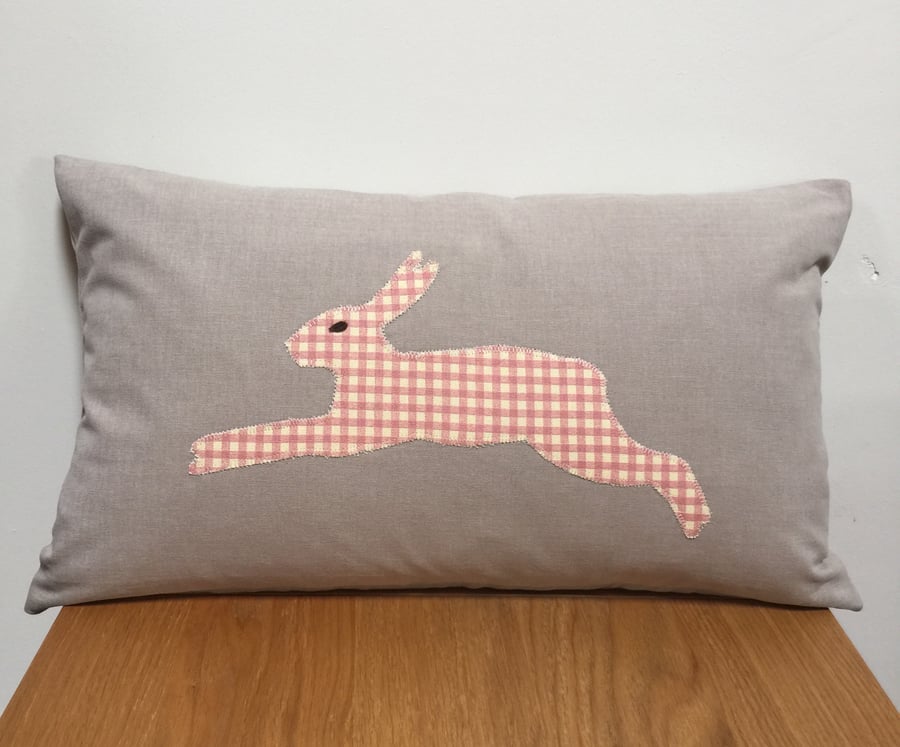 Decorative Cushion - Appliqué Running Hare