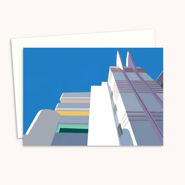 Art Deco Building Greeting Card - Blank Inside for a Personal Message