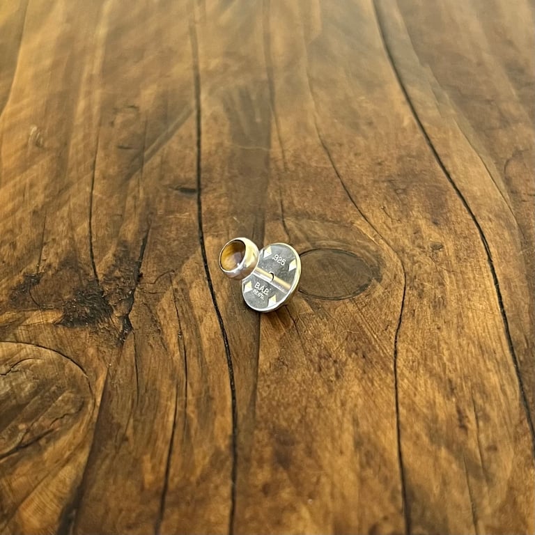 Tigers Eye Pin - Sterling Silver, Handmade