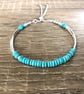 Sterling Silver Turquoise Noodle Bracelet - Image 4