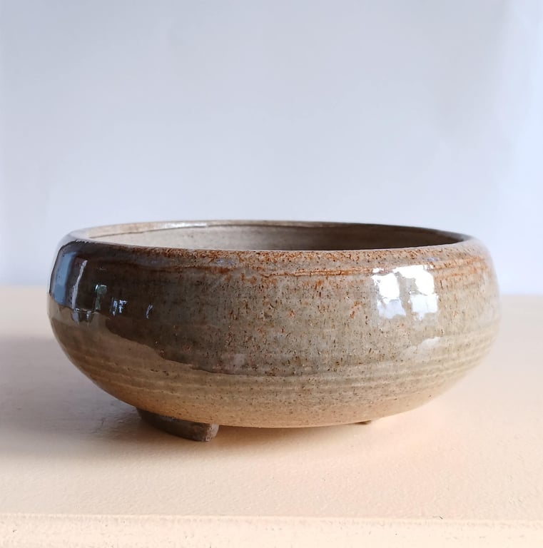 Handmade Stoneware Planter Wheel Thrown Wabi Sabi Ceramic Pot (16cm)