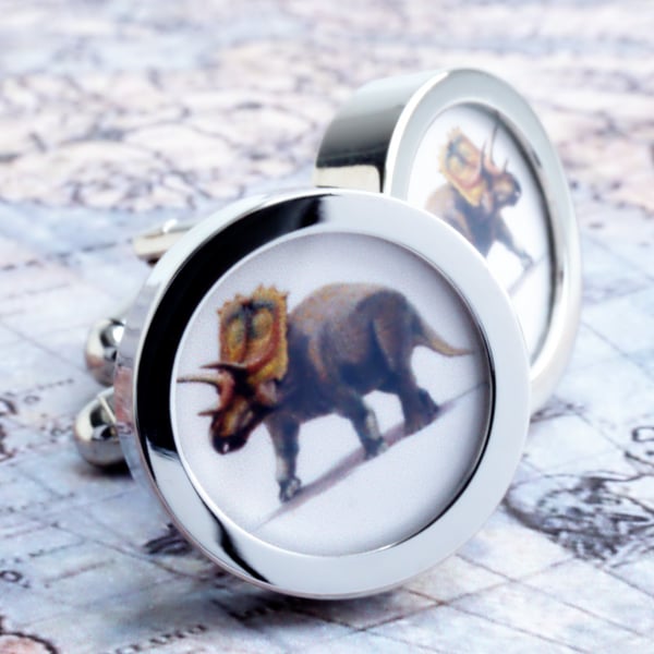 Triceratops Dinosaur Cufflinks for a Dinosaur Gift