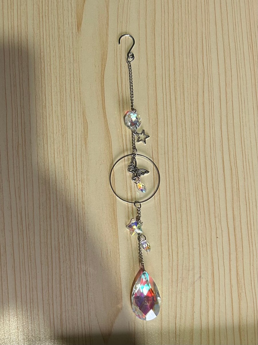 Handmade butterfly drop suncatcher, hanging decoration 