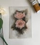 Alla prima oil painting study of roses