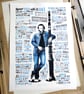 George Carlin Hand Pulled Limited Edition Screen Print - Image 2