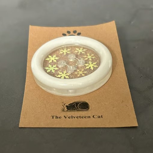 Giant Resin 50mm Button Gift for Knitters Crocheters - Snowflake Sparkle