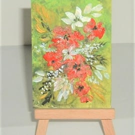 original art floral painting ( ref F 435)