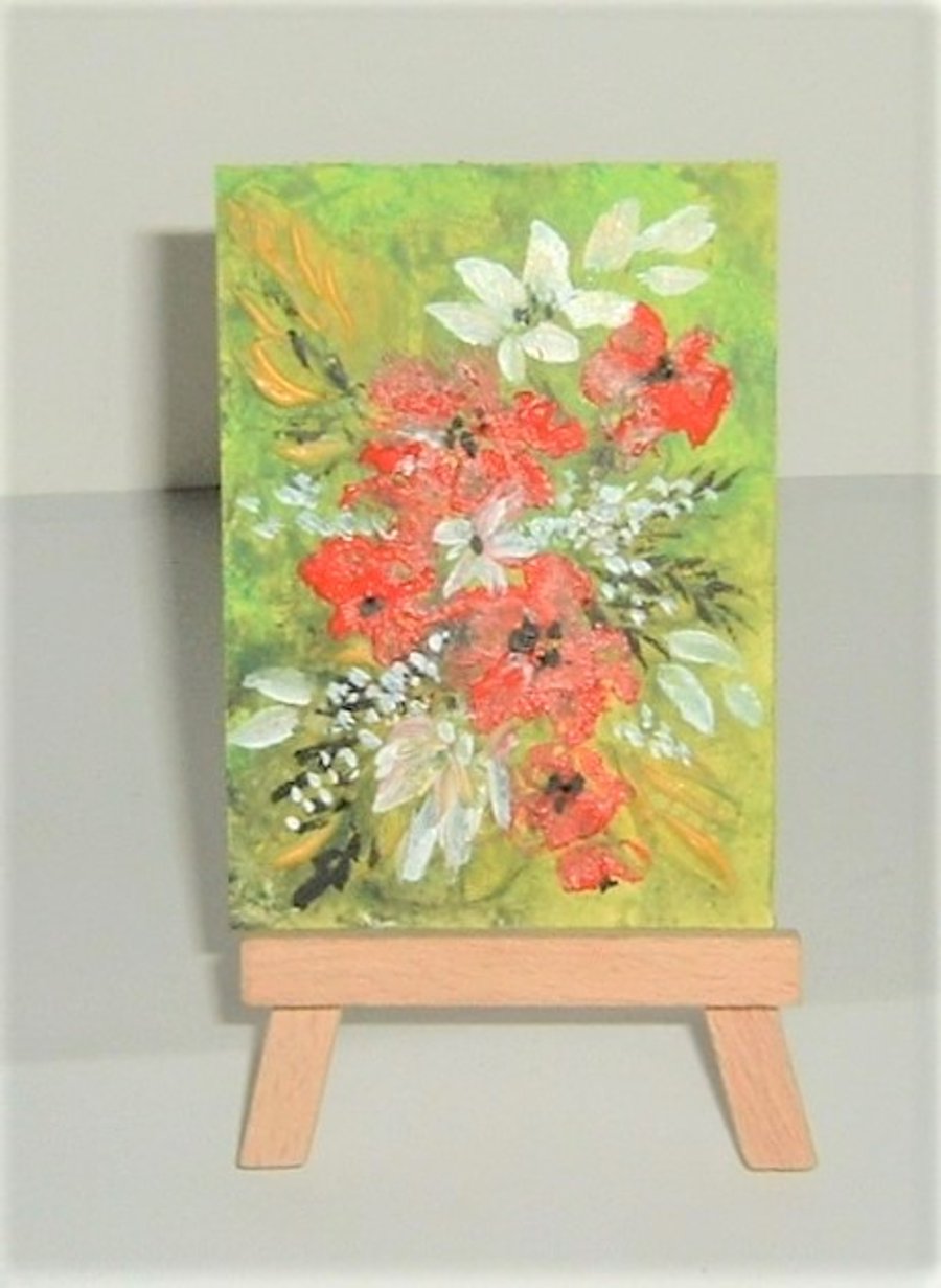 original art floral painting ( ref F 435)