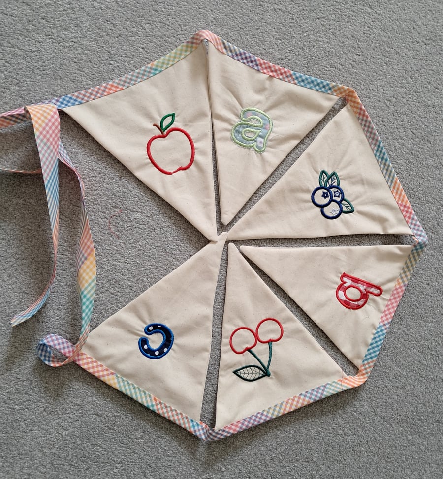 fruits and alphabet  bunting 6 flags 