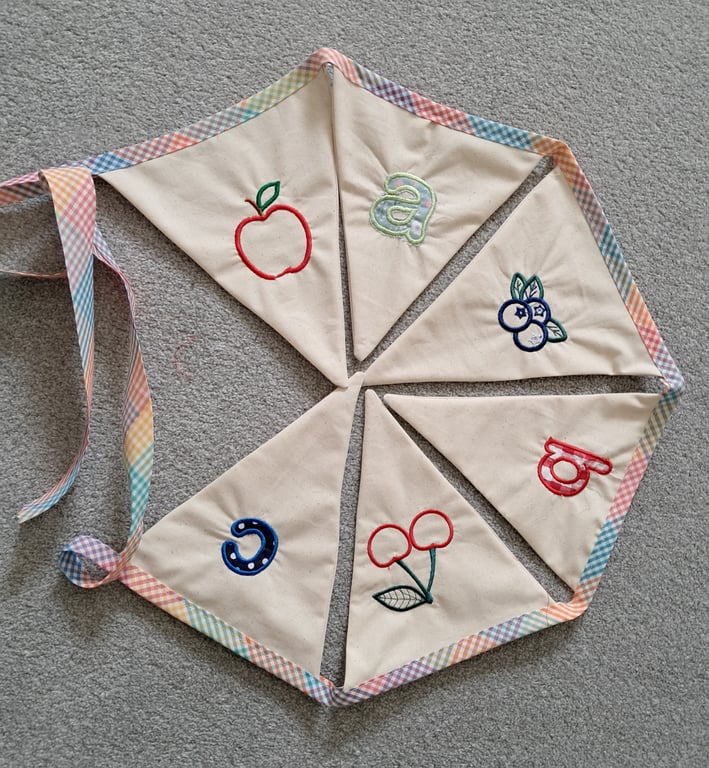 fruits and alphabet  bunting 6 flags 