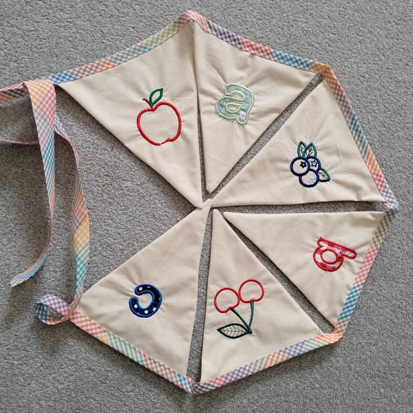 fruits and alphabet  bunting 6 flags 