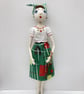 Martha the handmade textile art doll