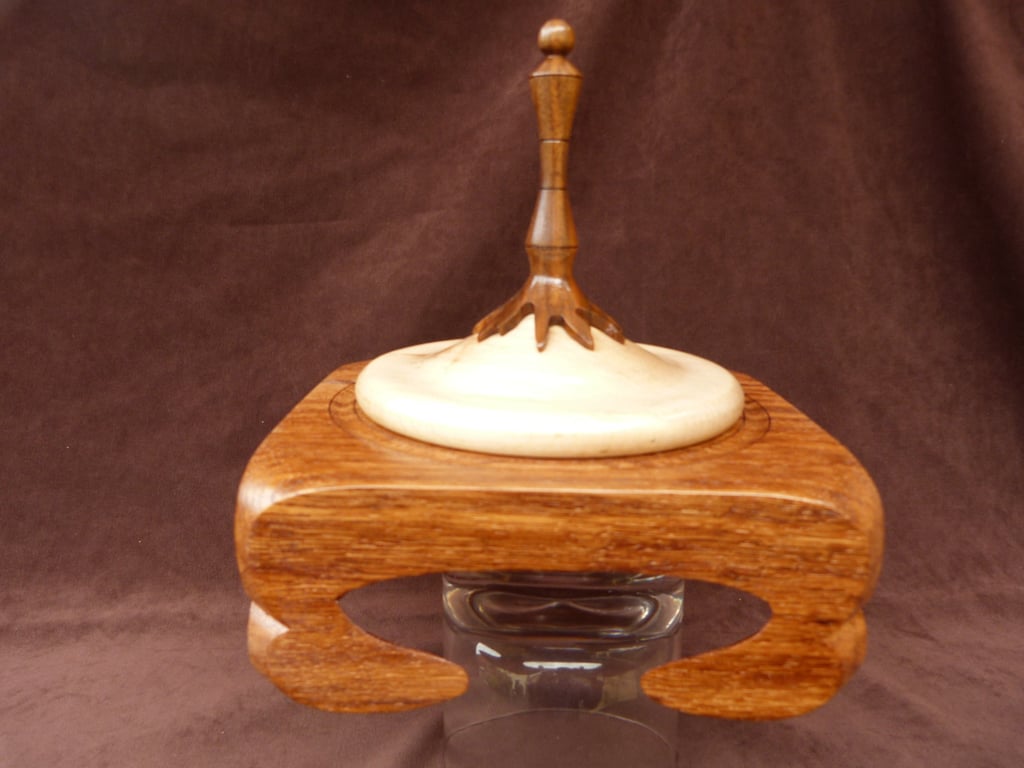 The Square One,a lided bowl in three English hardwoods