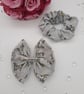 Unicorn, clip on bow, scrunchie set in light grey, free uk delivery.   - Image 10