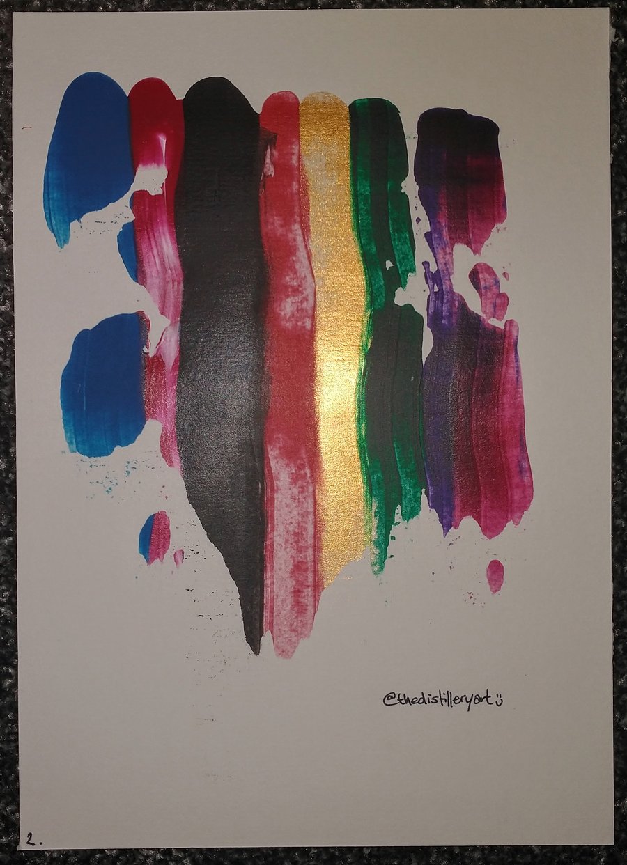 A5 BTS Inspired Abstract Acrylic Paint Pull