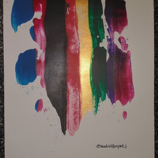A5 BTS Inspired Abstract Acrylic Paint Pull