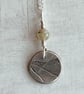 Botanical silver pendant with ivy design and tourmaline bead. - Image 5