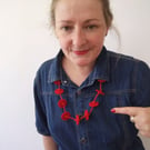 RED FELT NECKLACE