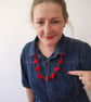 RED FELT NECKLACE - Image 1
