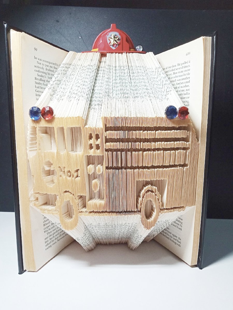 Fire Engine, Fire Truck COMBI  Book Folding Pattern - EMAILED PDF PATTERN